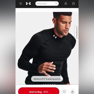 Under Armour men’s mock fitted long sleeve shirt medium